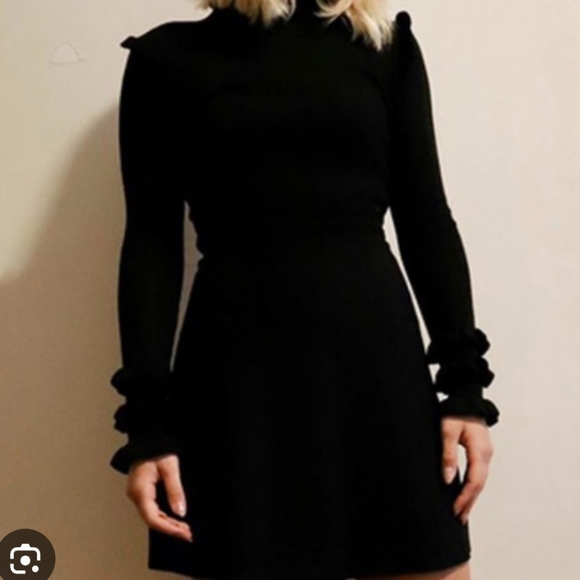 Zara Knit Long Skeevss A-line Black Dress Medim NEW WITH TAGS - Picture 9 of 9